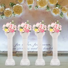 4PCS White Wedding Roman Column, Roman Columns Wedding Column Flowerpot Stand