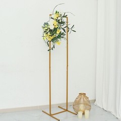 6 ft Gold Metal Floral Display Frame Rectangle BACKDROP STAND Wedding Arch Event