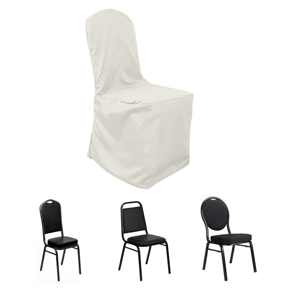100 IVORY Polyester BANQUET CHAIR COVERS Wedding Ceremony Supplies Event Décor