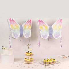 23″ x 19″ Assorted Paper Butterfly Pinata with Pastel Colored Wings