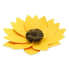 Decor In The Box 5 Piece Handmade Paper Flower Set Fully Assembled -Sunflower