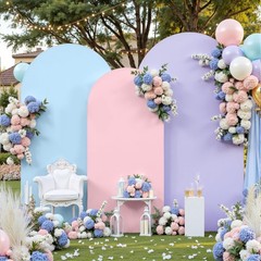 Thick Spandex Arch Cover Wrinkle Free Zippered Backdrop for Wedding 4FT–7.2FT