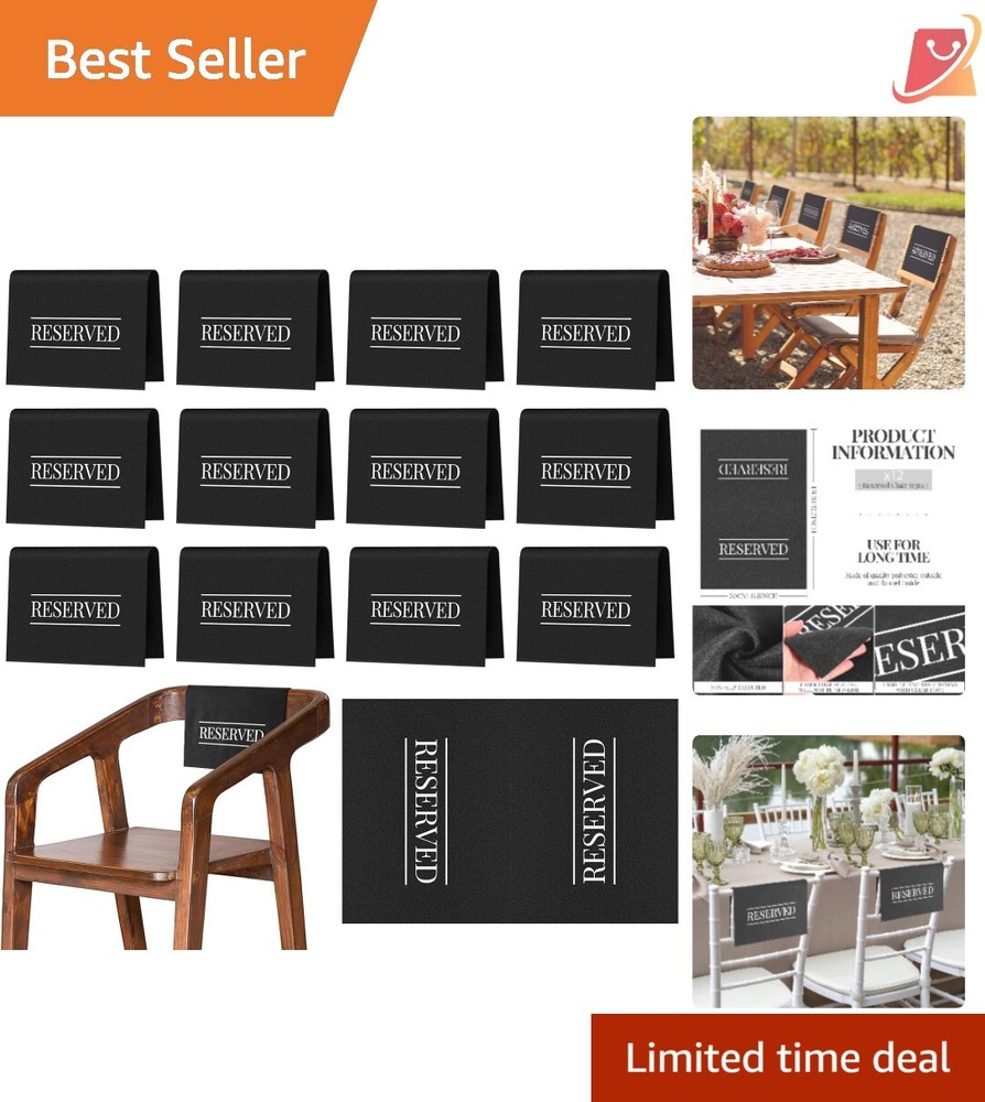 Reserved Signs Polyester 30x45cm 12 Pcs Reusable for Weddings Events Church