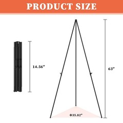 Easel Stand for Sign, 63″ Portable Easels Stand for Display, Lightweight Adju…