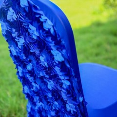 Royal Blue Satin Rosette SPANDEX Stretchable Banquet CHAIR COVER Wedding