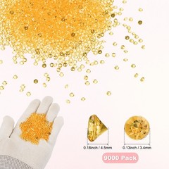 9000-Pack Fake Diamonds Crystal, 4.5mm Mini Clear Acrylic Gems [Deep Orange]