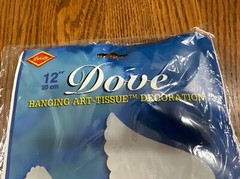 Beistle VTG 1980s Wedding Dove Decoration Hanging Art Tissue Honeycomb 1982 USA