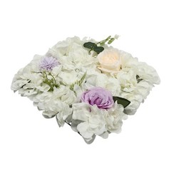 3D Flower Wall Panel-12pcs Artificial Flower Wall Background Rose Wedding Wall