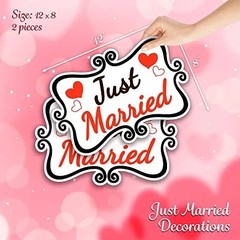 Just Married Car Decorations, 12×8 Magnet Decals for Vehicles, 2 Pack Red