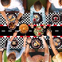 175 Pcs Race Car Birthday Party Decorations Racing Checkered Set Includes Pla…
