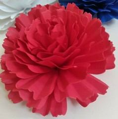 Paper Flower Handcrafted 3.5″ Red White & Blue Carnation Wedding Party Backdrop