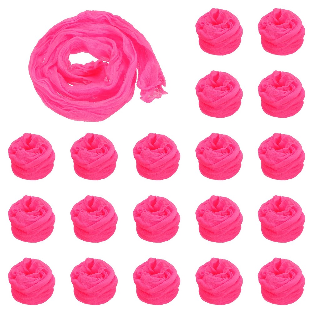20Pcs Stocking Flower Fabric 65cm/26″ for DIY Mesh Flowers Making, Magenta