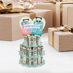 Honeymoon Fund – DIY Wedding or Engagement Party Money Holder Gift – Cash Cake