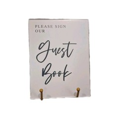 Simple Guest Sign In Wedding Sign (Sign only, stand not included)