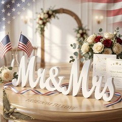 Mr & Mrs White Letter Wooden Sign Rustic Wedding Decoration Favor Table Decorate