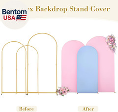 Pink Blue Arch Cover 3 Set-7.2Ft, 6.6FT, 6FT Arch Backdrop Cover Spandex Fitted
