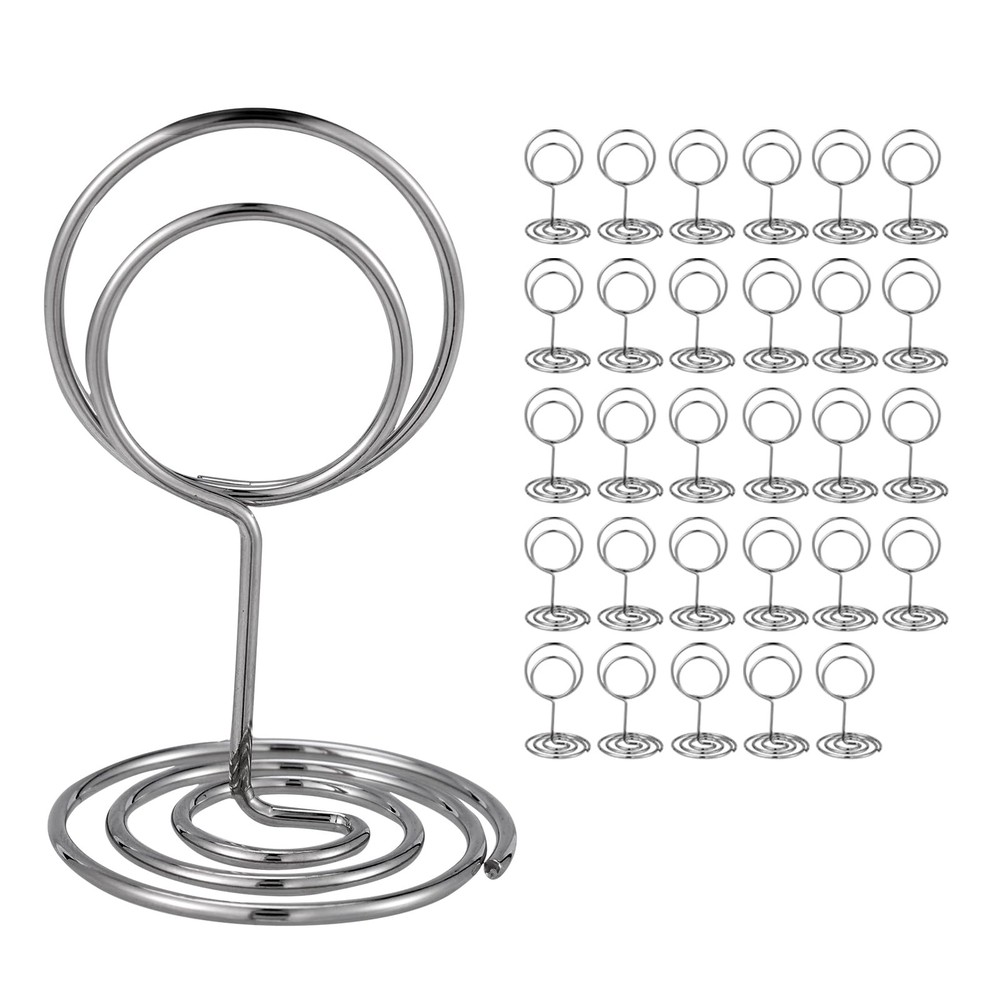 UMETDO 30PCS Table Number Holders Place Card Holder – Photo Silver