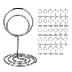 UMETDO 30PCS Table Number Holders Place Card Holder – Photo Silver