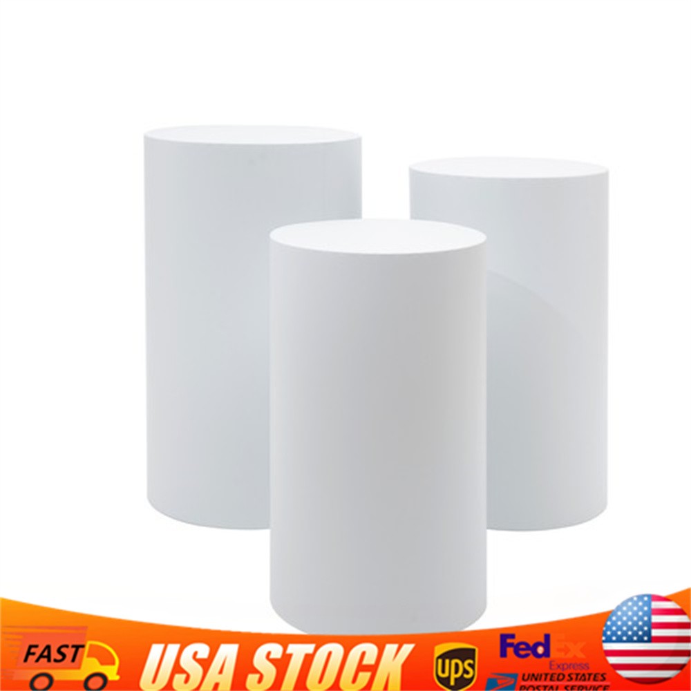3 Piece Round Cylinder Pedestal Stands For Party Wedding Party Display Decor
