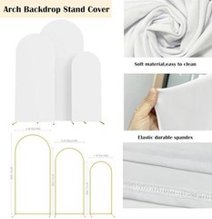 4FT,5FT,6FT Spandex Arch Backdrop Stand Covers Set of 3 | 4FT 5FT 6FT White