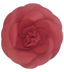 Decor In The Box 14 Piece Handmade Paper Flower Set Fully Assembled -Red/Pink