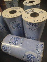 Clearance: 25Yd Vintage Topper Tulle Net Ribbon Faded Blue Wedding Netting 6″