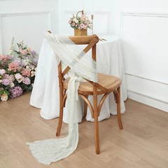5 IVORY Gauze Cheesecloth CHAIR SASHES Party Events Decorations Supplies