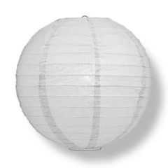 24″ Gray / Grey Round Paper Lantern, Even Ribbing, Hanging Decoration