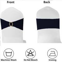 Black Chair Sashes 50 Pack with Gold Buckle Slider, Spandex Sashes for Foldin…