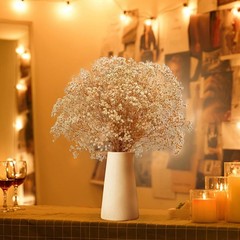 Dried Baby’s Breath Flowers Ivory White, 17inch Dried Natural Flowers