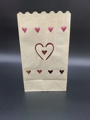 50 Heart Luminary Bags – White for Wedding Valentine Romance Love Luminaria