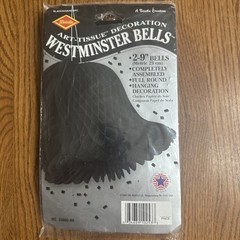 VTG 1998 Beistle Westminster Wedding Bell Art Tissue Decor 9 In Black