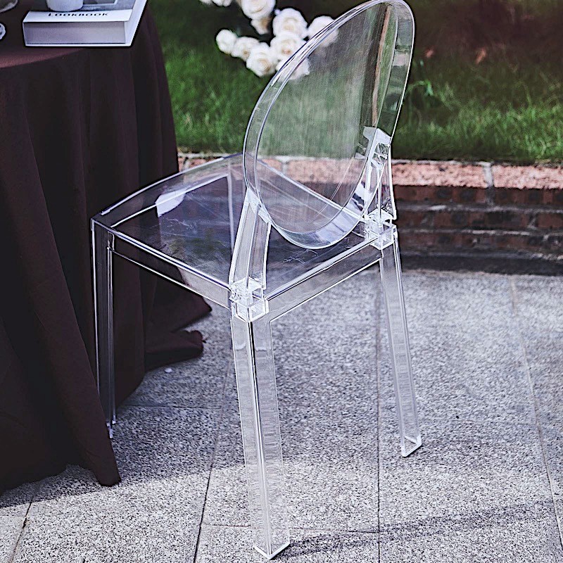 CLEAR 36″ Transparent DINING CHAIR Oval Back Wedding Reception Party Decorations