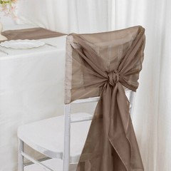 10 Taupe Premium Chiffon Wide CHAIR SASHES Wedding Party Reception Decorations