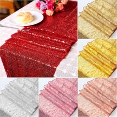 Glitter Sequin Table Runner 12×108 inch for Sparkling Party Home 10 Pack 20 Pack