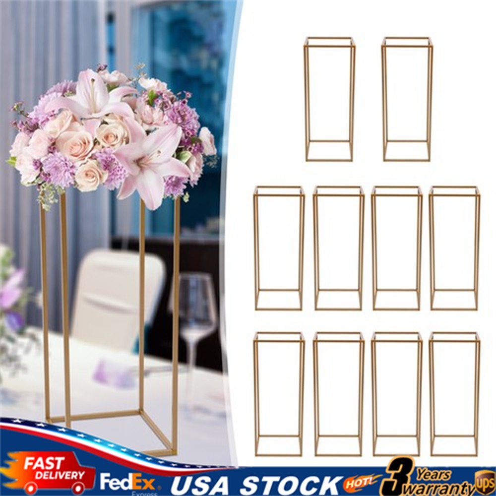 10Pcs 23.6” Tall Gold Metal Flower Stand for Wedding Table Centerpieces Decor！！