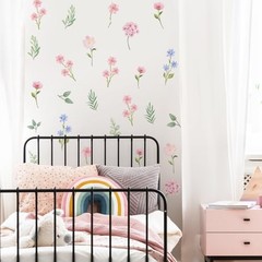 Boho Watercolor Flower Wall Stickers，Colorful Lower Wall Stickers-6604