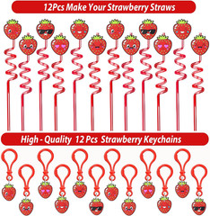 208PCS Strawberry Party Favors, Berry First Birthday Decor, Theme Decorations fo