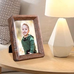 4×6 Picture Frame – Rustic Wooden Picture Frame with Real Tempered Glass, Gif…