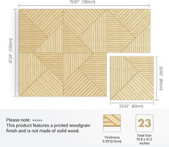 6 Pack Acoustical Wall Panels, UV Wood Texture Art for Home & Office Decor