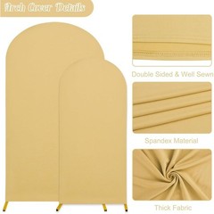 Wedding Arch Stand Set 2pcs Spandex Cover Portable Backdrop Elegant Decor Party