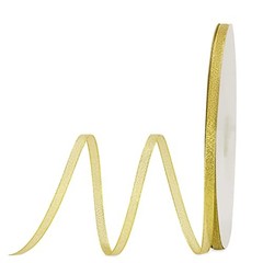100yd 1/4″ Shiny Organza Sheer Ribbon,Metallic Glitter Ribbons 1/4″ (7mm) Gold