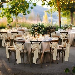 Counfeisly Taupe Satin Chair Sashes Bows, 10 Pcs, 6 x 108 inch | Universal Ch…