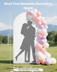 VEVOR Wedding Arch Backdrop Stand Metal Party Stand with Cover Set 7.2 x 4 ft