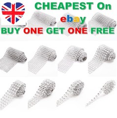 1 Metre SILVER Bling Diamonte Sparkling Diamond effect Wedding Cake Ribbon Mesh