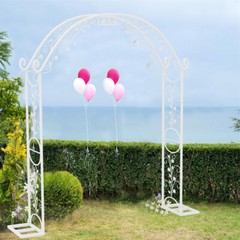 Large Rust-proof Wedding Arch Garden Arbor Curved Metal Garden Arch Trellis NEW