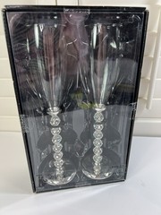 Studio His & Hers Bride & Groom Toasting Glasses Wedding Champagne Flutes New
