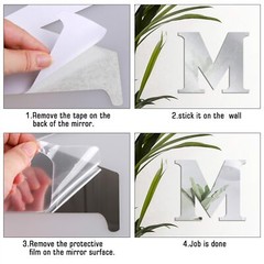 3D Acrylic Mirror Wall Decal Family Sign Letters Wall Stickers Mirror Rustic …