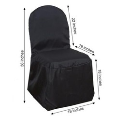 10 Black POLYESTER BANQUET CHAIR COVERS Wedding Party Dinner Decorations