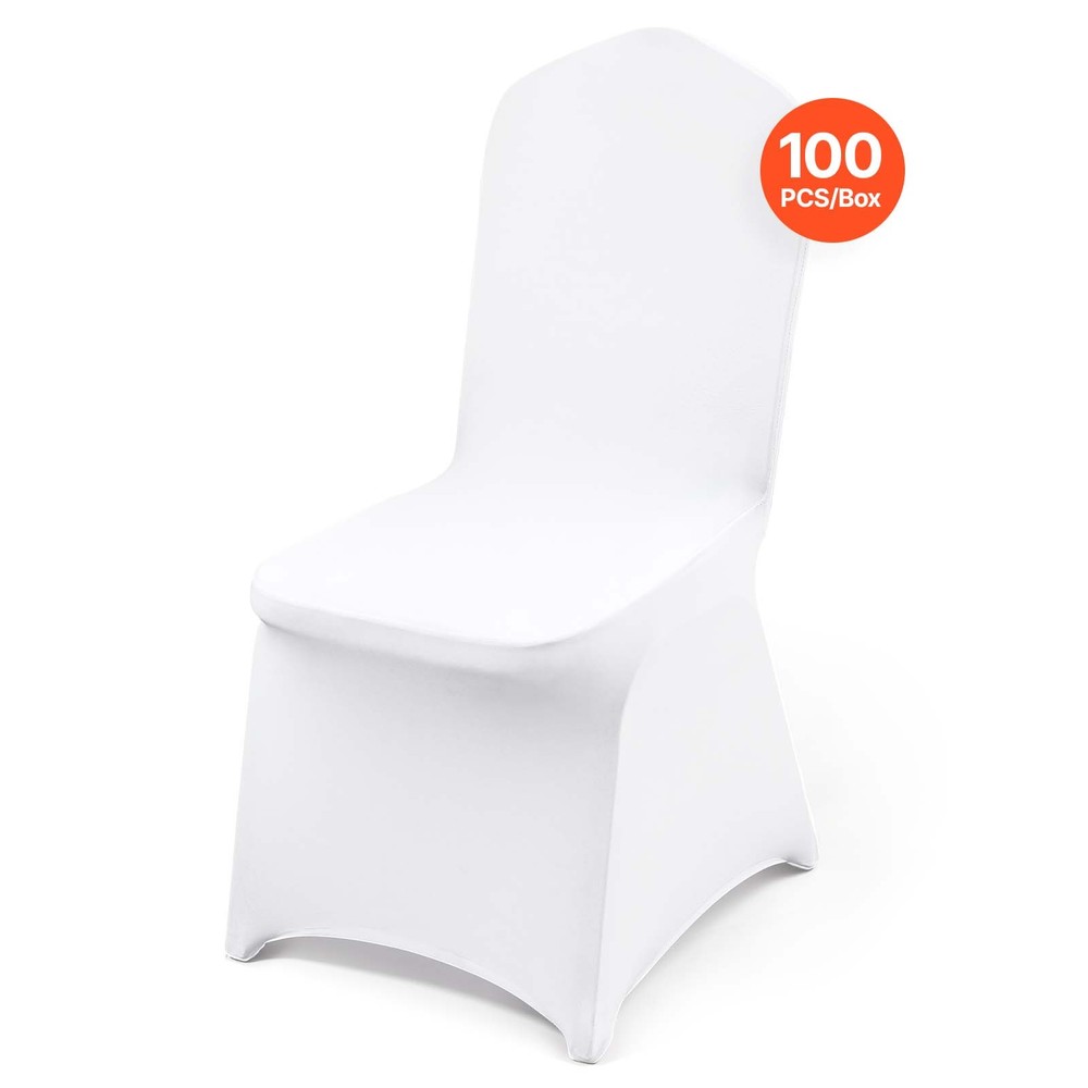 VEVOR 100PCS White Stretch Spandex Folding Chair Covers for Wedding Party Dining